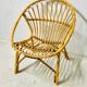 Adult basket armchair in vintage wicker rattan 1960s