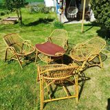 Vintage rattan lounge set