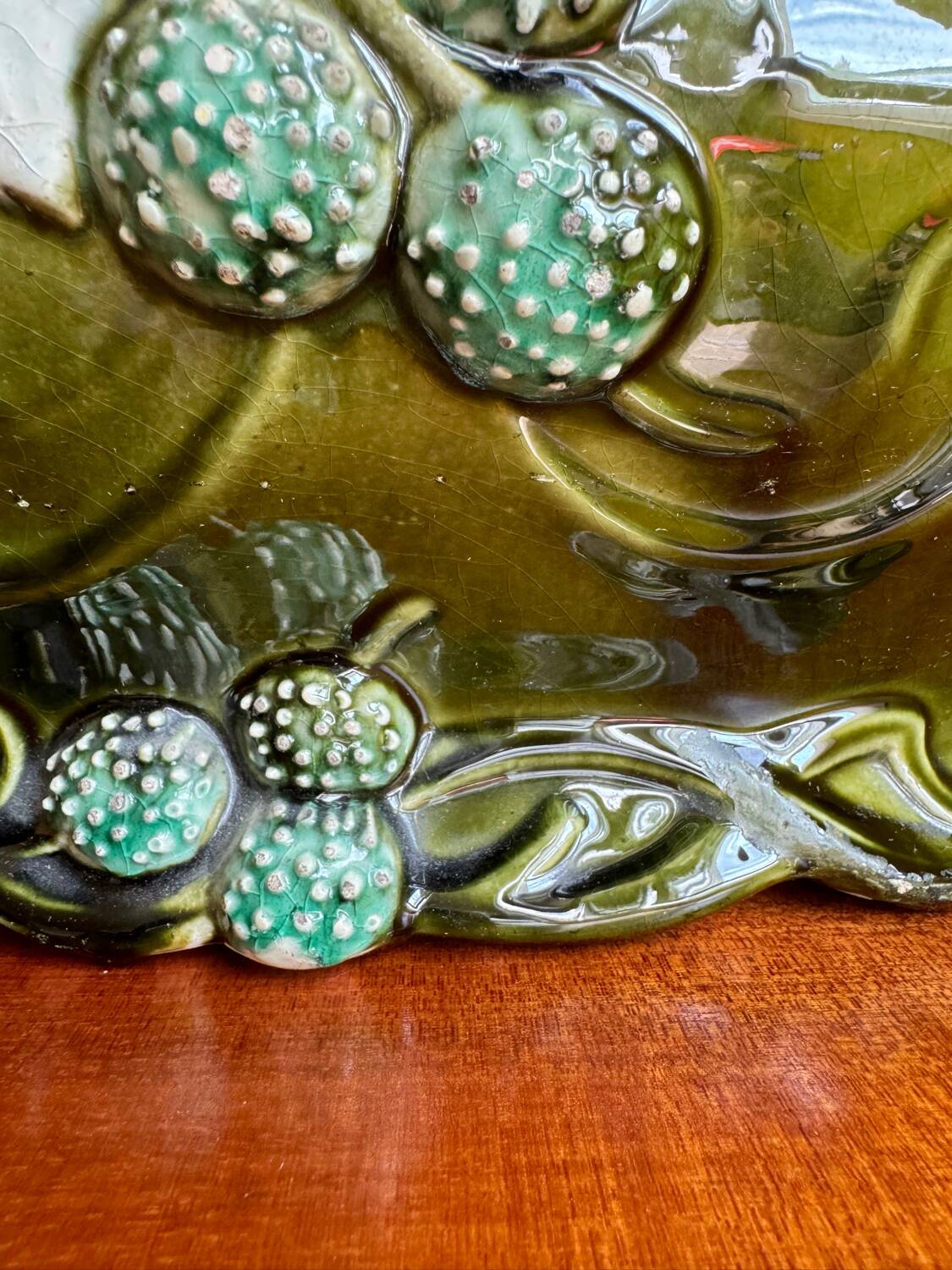 Old Art Nouveau majolica planter