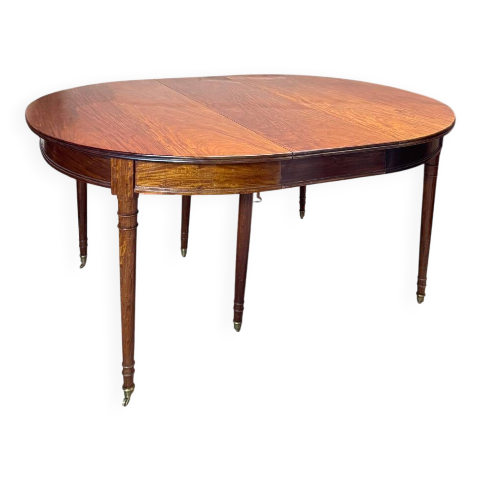 Dining table with a mahogany band in louis xvi style