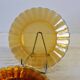 6 Duralex dessert plates in good condition, made of amber-yellow glass