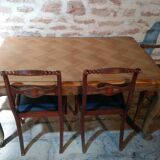 Louis XV style table in oak and cherry