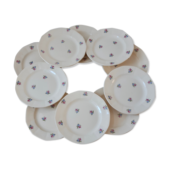 Lot de 10 assiettes à dessert Digoin Sarreguemines