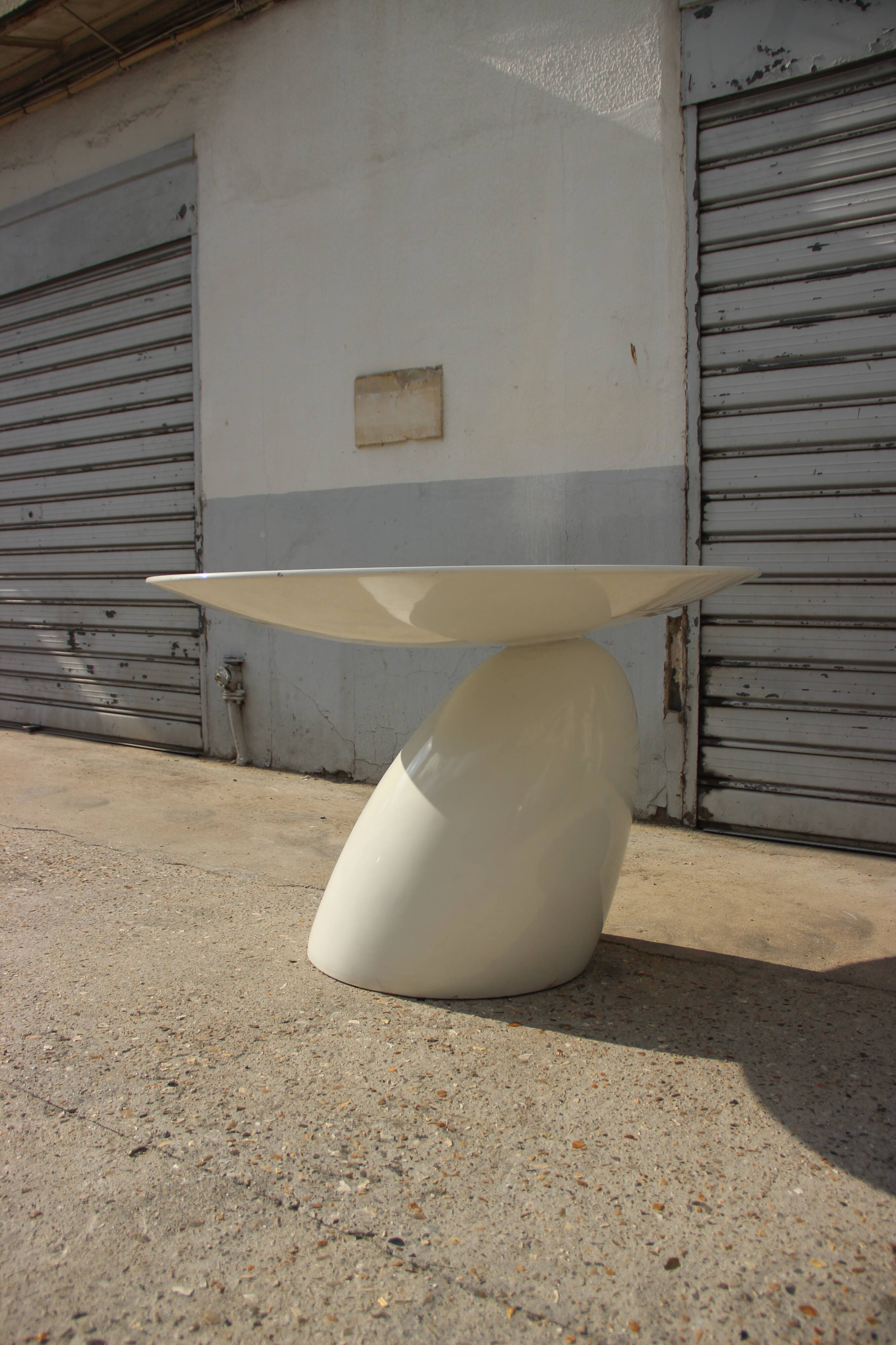 Laquered resin dining table