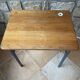vintage wooden school desk with its chair