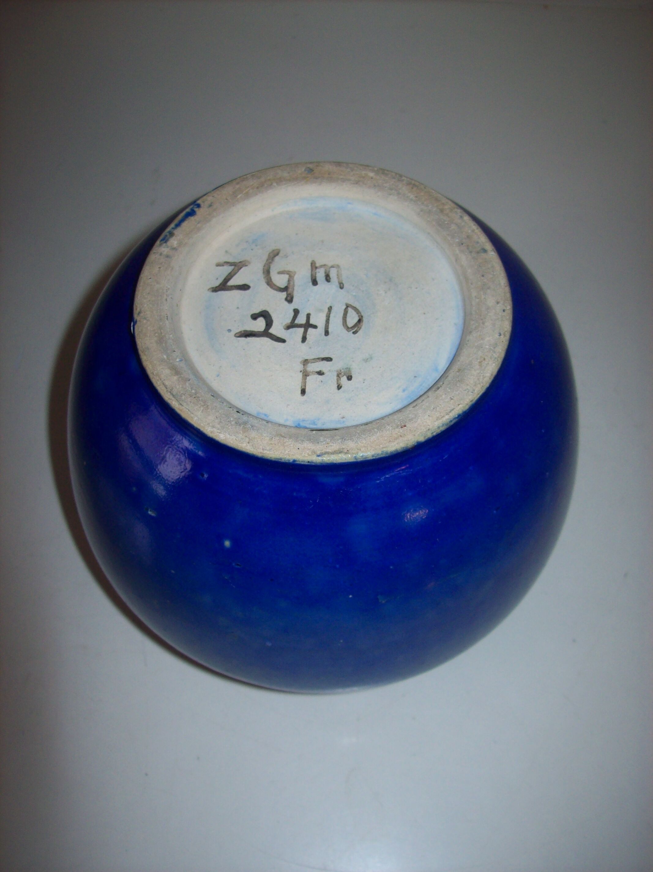 Art deco ball vase signed