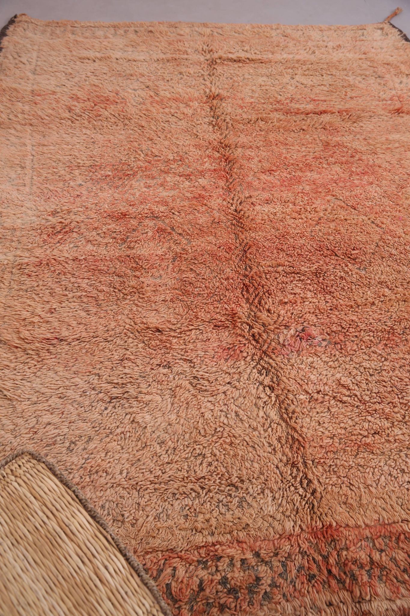 Peach Vintage Moroccan Rug 183 x 274 cm, Berber Wool Rug, Bohemian Rug
