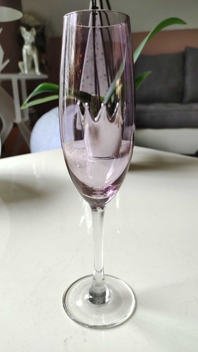 Lot 4 multicolored champagne flutes
