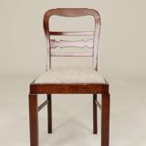 Art Deco chair beige fabric rustic oak 1950