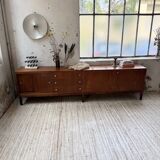 Enfilade teck XL années 60 constructiviste