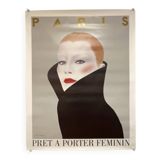 Affiche original Prêt a Porter par Razzia - Petit Format - Signé par l'artiste - On linen