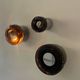 Set of 3 vintage Limburg wall lights, chrome and bubbled glass, Germany 1960