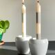 Pair of White Ceramic Candle Holders