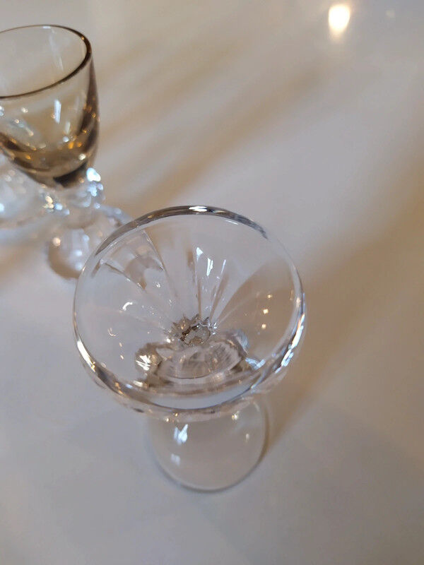 6 crystal digestive glasses