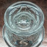 Pair of vintage clear glass double-function candlesticks, candle holders