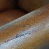 Large sheep leather design armchair