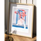 The Toboggan Woman, A4 Risograph, Signed Art Print