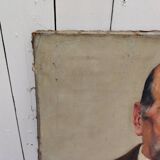 Portrait of grandfather, oil on canvas, L. Lambert, vintage