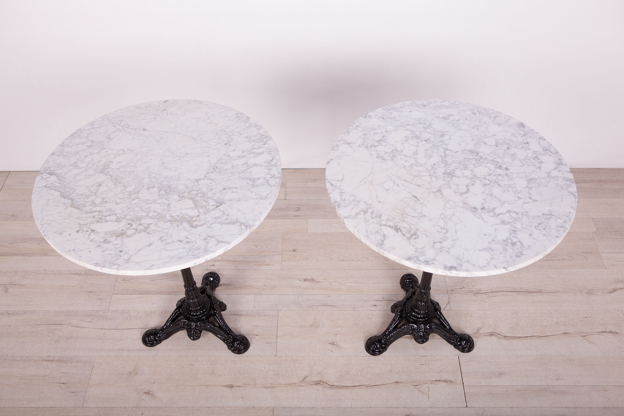 Art nouveu cast iron and marble pedestal table