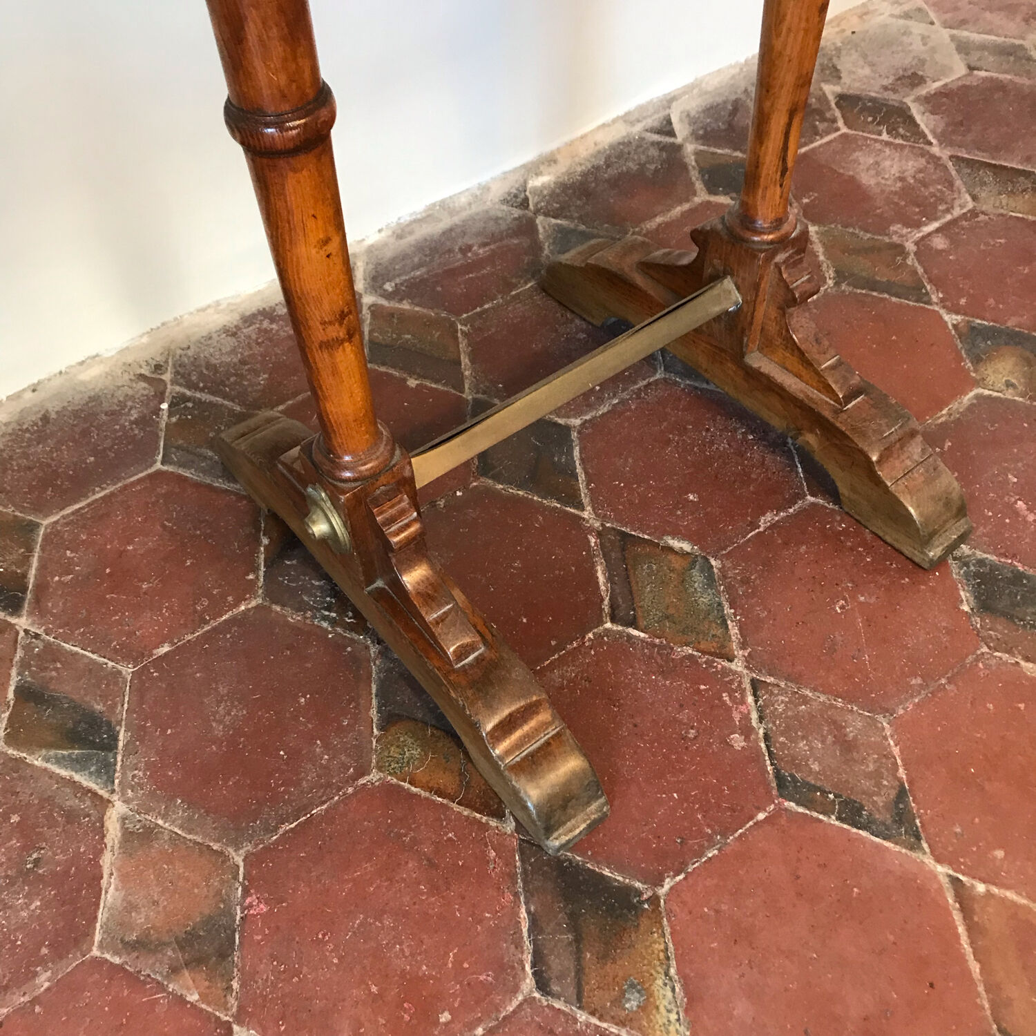 Old wooden bistro table