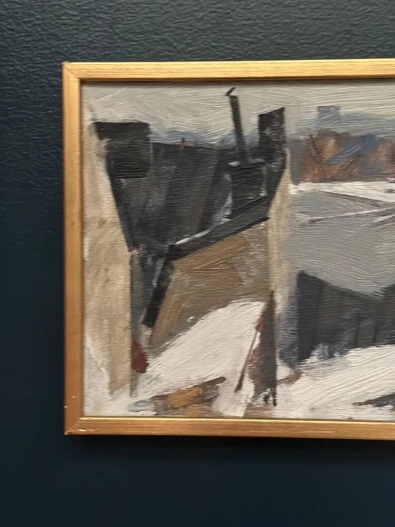 Original Dutch Oil on Canvas – “Rooftops” by Adrian van Arkel (1924–2006)