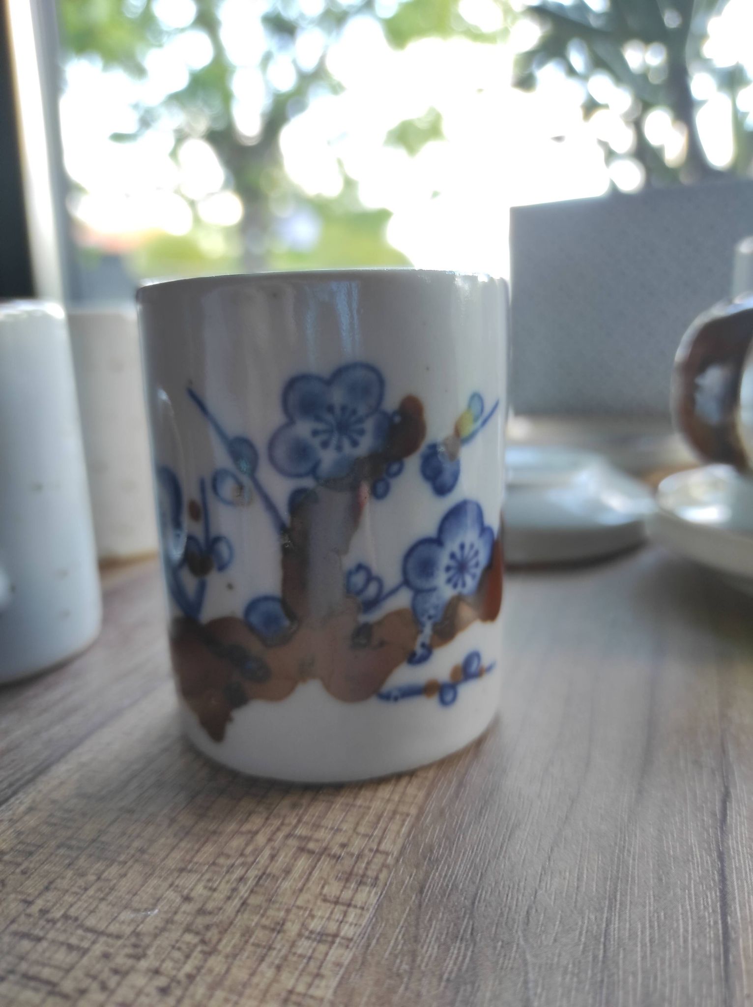 Lot de 6 tasses et 6 soucoupes à café en grès français