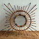 1950s French Artisan Rattan Sun Mirror