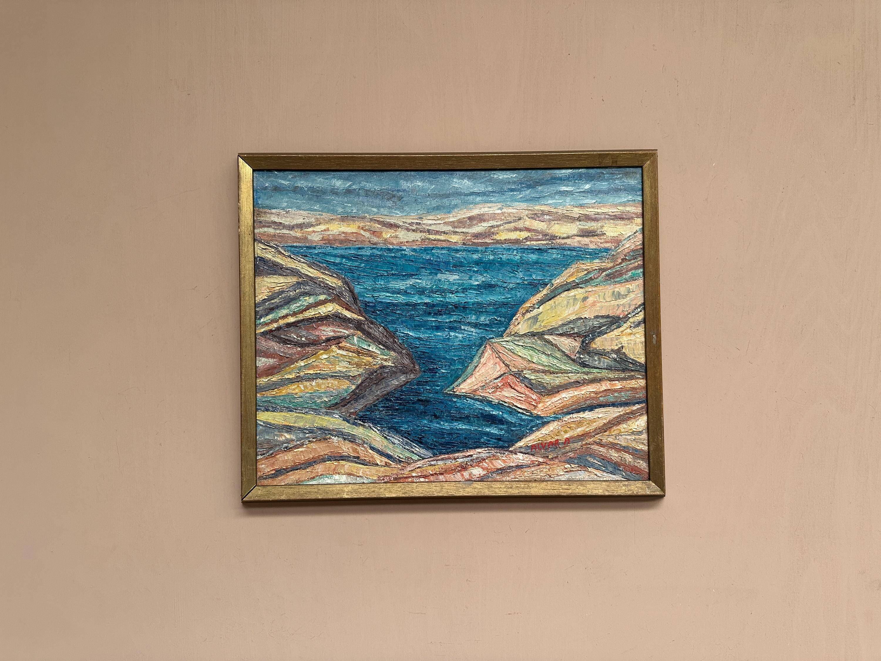 Original Swedish Oil on Canvas – “Sea View” by Alvar Andersson – Signed