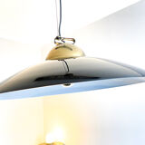 Chandelier in brass and black lacquered metal, Italy 70's