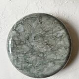 Round Italian ashtray made of hand-carved and polished green marble.