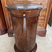 Rare Somno with drawer, Empire period Cuban mahogany and superb grooved marble.
