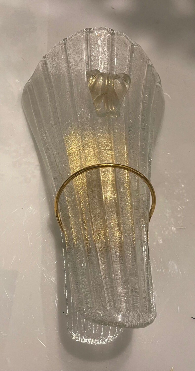 Large Venetian Murano Glass Sconces Set of 3