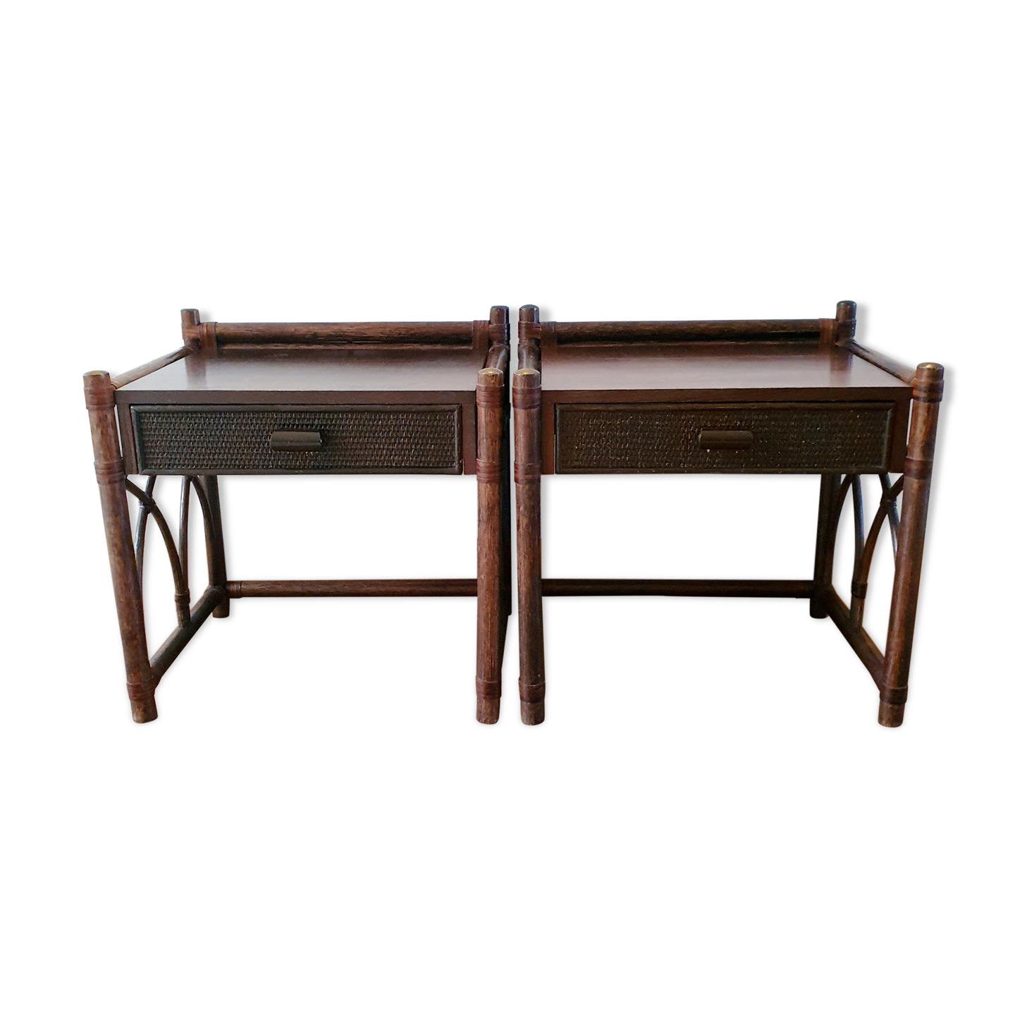 Pair of rattan bedside tables Roche Bobois