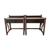 Pair of rattan bedside tables Roche Bobois