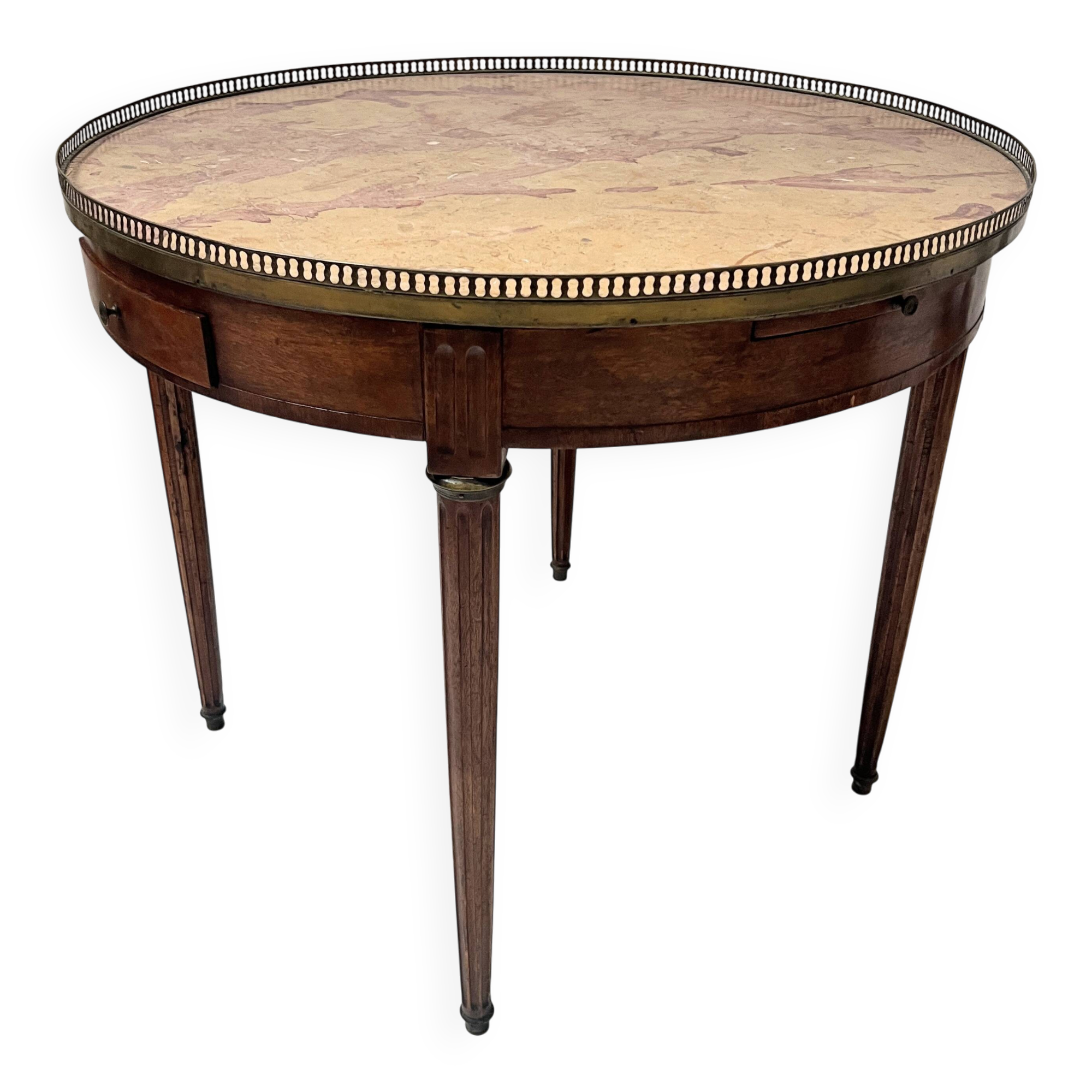 Louis XVI style bouillotte table in veneered wood, 20th century.