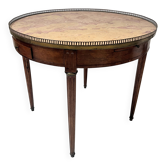 Louis XVI style bouillotte table in veneered wood, 20th century.