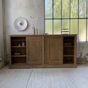 Large row of solid oak loom sliding doors