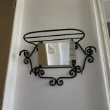 Twisted wrought iron wall-mounted coat rack