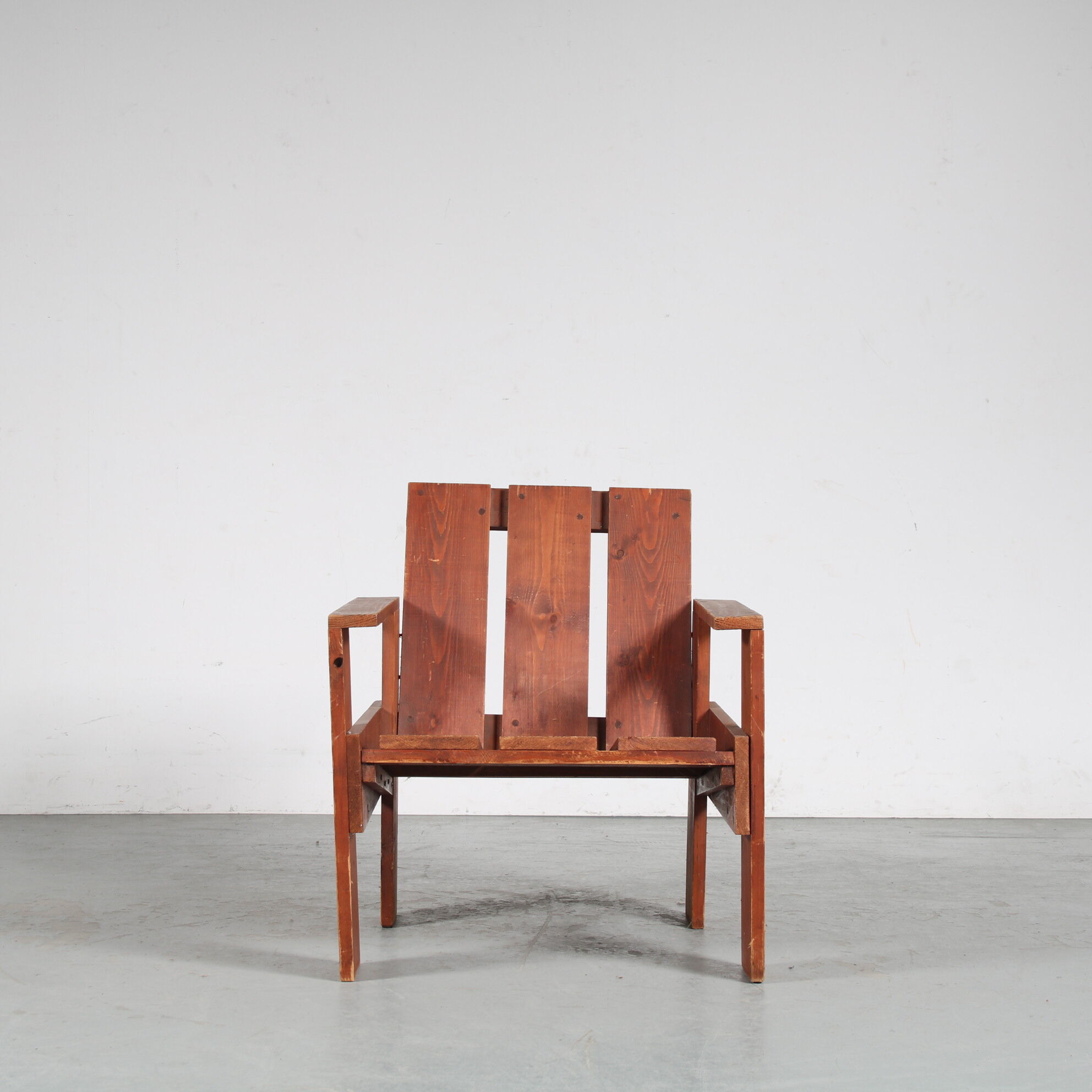 1960s Pine wooden “Crate” char from the Netherlands