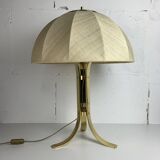 Large ( 65 cm ) midcentury brass space age mushroom table lamp, 1960s