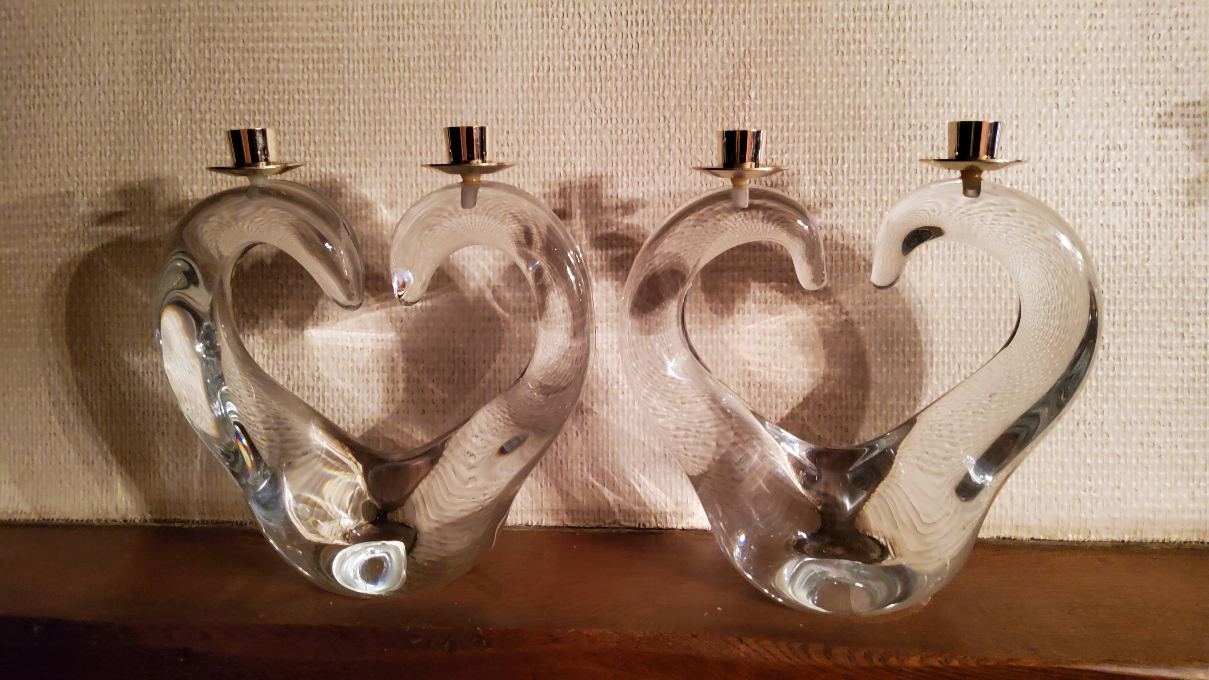 Pair of Schneider crystal chandeliers from the 50s