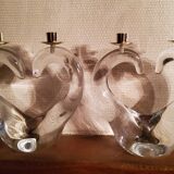 Pair of Schneider crystal chandeliers from the 50s