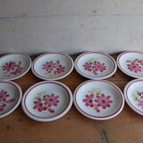 8 Assiettes anciennes en céramiques fleuries