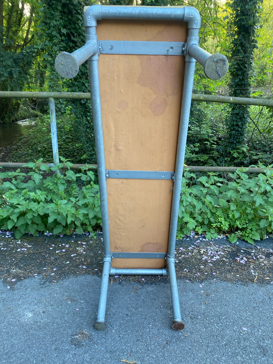 Individual leather and metal design bench