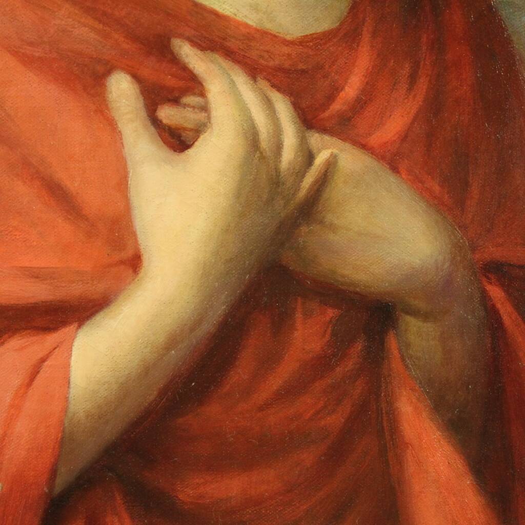 Italian religious painting Madonna dated 1929