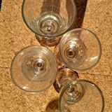 II. 4 19th century glasses (absinthe) of different heights