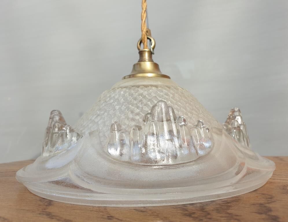 Pendant lamp glacier Ezan art deco 1930