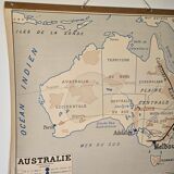 Old school map of geography of Australia and Asia double-sided