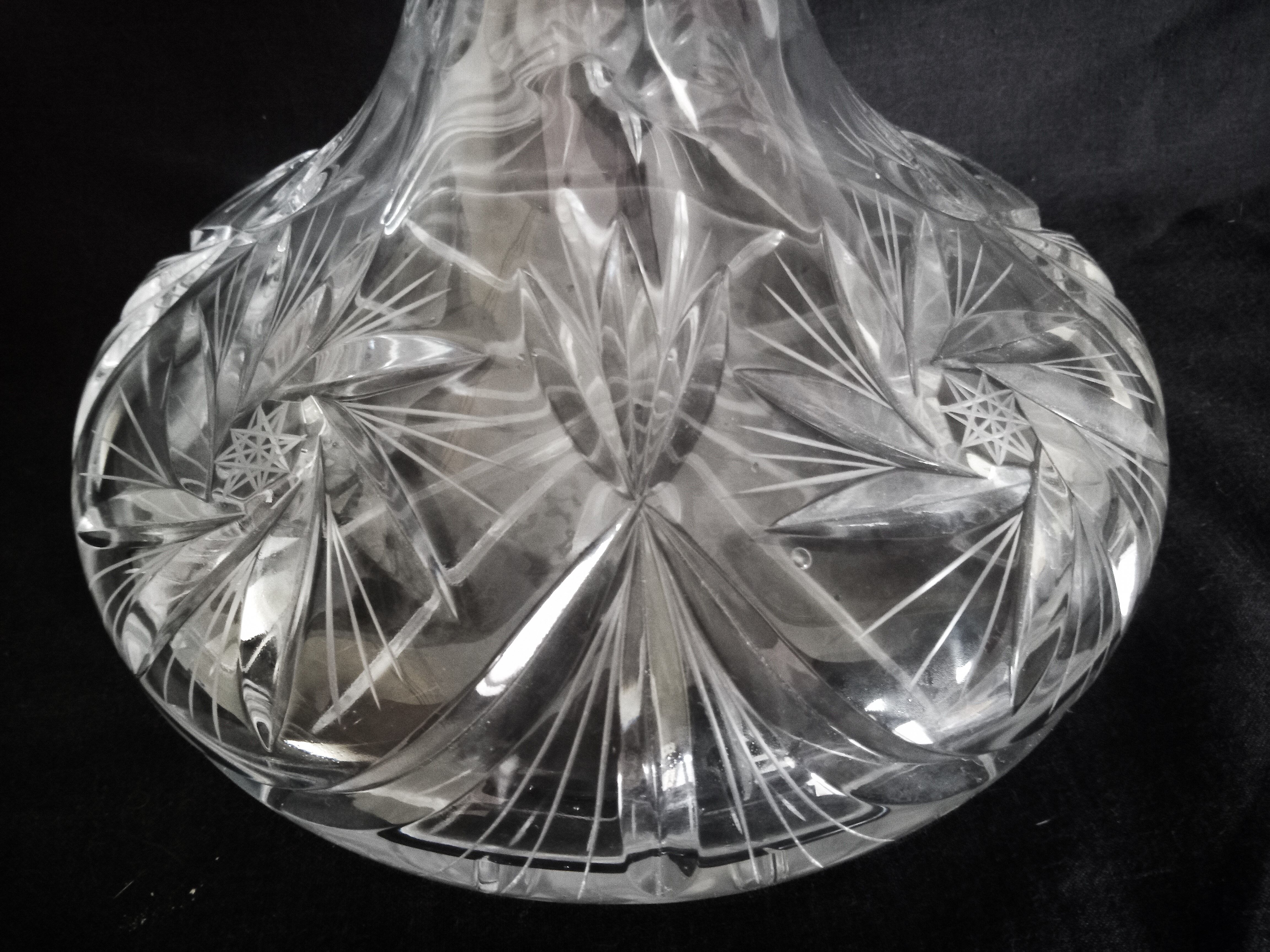 Bohemian cut crystal wine decanter
