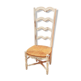 Chair provençale of nanny, mulched, white patina